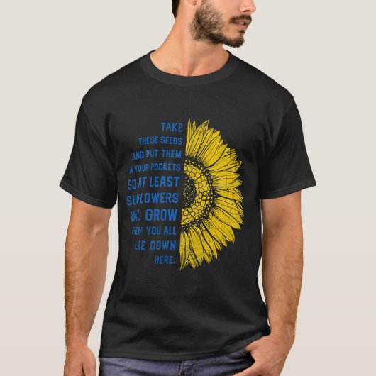 Sonnenblumen Ukraine Ukrainisches Sonnenblumensaat T-Shirt (Vorderseite)