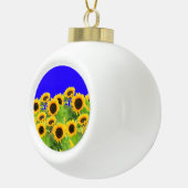 Sonnenblumen - ukrainische Flagge Friedensfreiheit Keramik Kugel-Ornament (Rechts)