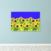 Sonnenblumen - ukrainische Flagge Friedensfreiheit Leinwanddruck (Insitu (Holzboden))