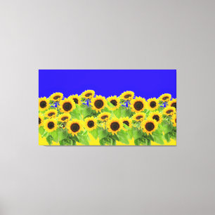 Sonnenblumen - ukrainische Flagge Friedensfreiheit Leinwanddruck