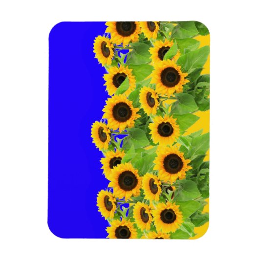 Sonnenblumen - ukrainische Flagge Friedensfreiheit Magnet (Vertikal)