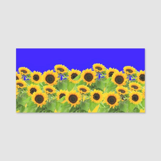 Sonnenblumen - ukrainische Flagge Friedensfreiheit Namensschild (Vorderseite)