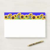 Sonnenblumen - ukrainische Flagge Friedensfreiheit Post-it Klebezettel (Auf Schreibtisch)