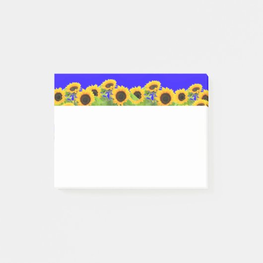 Sonnenblumen - ukrainische Flagge Friedensfreiheit Post-it Klebezettel (Vorderseite)