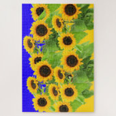 Sonnenblumen - ukrainische Flagge Friedensfreiheit Puzzle (Vertikal)