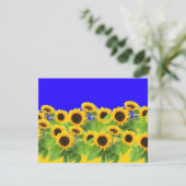 Sonnenblumen - ukrainische Flagge Friedensfreiheit RSVP Karte (Stehend Vorderseite)