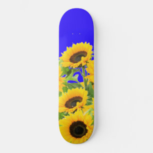 Sonnenblumen - ukrainische Flagge Friedensfreiheit Skateboard