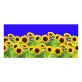 Sonnenblumen - ukrainische Flagge Friedensfreiheit Werbekarte (Hinten)