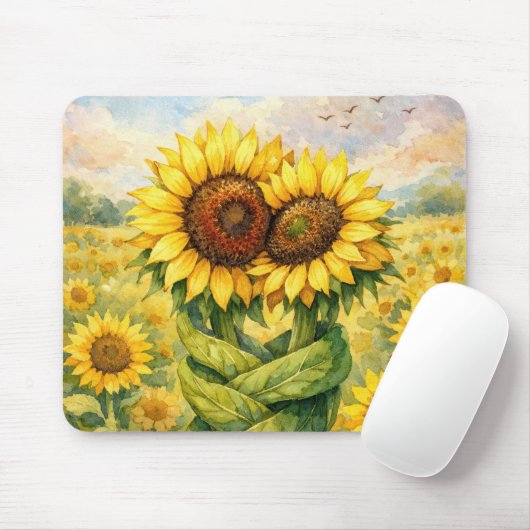Sonnenblumen umarmen sich mousepad (Mit Mouse)
