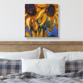 Sonnenblumen umhüllt Leinwand (Insitu (Schlafzimmer))