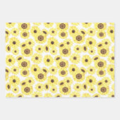 Sonnenblumen Umhüllungspapier Flachblatt Set von 3 Geschenkpapier Set (Vorderseite 2)