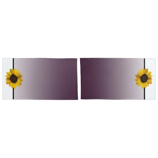 Sonnenblumen und Auberginen, 2 Designs Kissenbezug (Rückseite-Set)