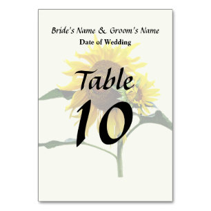 Sonnenblumen und Baby-Wedd\Products Tischnummer
