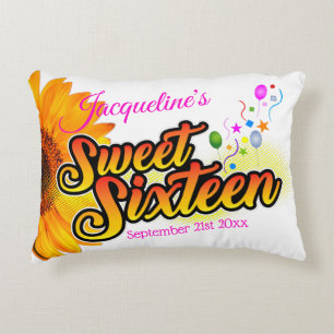 Sonnenblumen und Balloons auf der Weißen 16 . Gebu Dekokissen