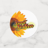 Sonnenblumen und Balloons auf der Weißen 16 . Gebu Konfetti (Klein Vorderseite)