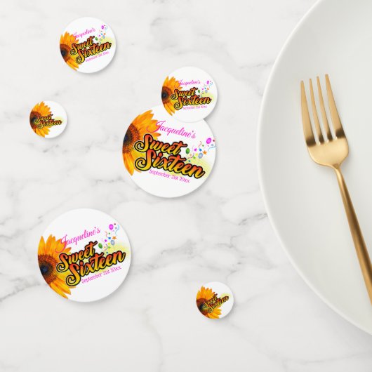 Sonnenblumen und Balloons auf der Weißen 16 . Gebu Konfetti (Gruppe)