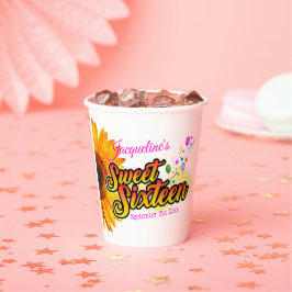 Sonnenblumen und Balloons auf der Weißen 16 . Gebu Pappbecher