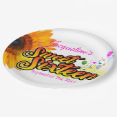 Sonnenblumen und Balloons auf der Weißen 16 . Gebu Pappteller (Schrägansicht)