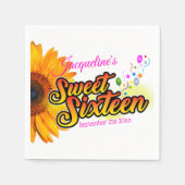 Sonnenblumen und Balloons auf der Weißen 16 . Gebu Serviette (Vorderseite)