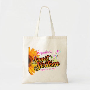 Sonnenblumen und Balloons auf der Weißen 16 . Gebu Tragetasche