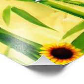 Sonnenblumen und Bambus Fotodruck (Ecke)