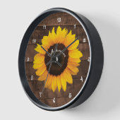 Sonnenblumen und Barnholz Hallo Sonnenschein Uhr (Winkel)