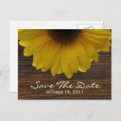Sonnenblumen und Barnwood Fall Save the Date Postk Ankündigungspostkarte (Vorne/Hinten)