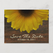 Sonnenblumen und Barnwood Fall Save the Date Postk Ankündigungspostkarte (Vorderseite)