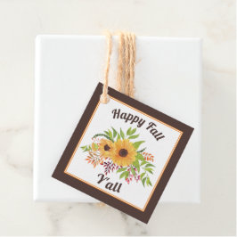 Sonnenblumen und Beeren in Aquarellfarben Happy fa Geschenkanhänger