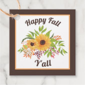 Sonnenblumen und Beeren in Aquarellfarben Happy fa Geschenkanhänger (Vorderseite)