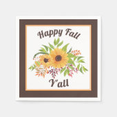 Sonnenblumen und Beeren in Aquarellfarben Happy fa Serviette (Vorderseite)