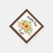 Sonnenblumen und Beeren in Aquarellfarben Happy fa Serviette (Ecke)