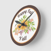 Sonnenblumen und Beeren in Aquarellfarben Runde Wanduhr (Winkel)