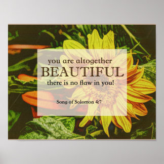 Sonnenblumen und Bibelverse-Poster Poster