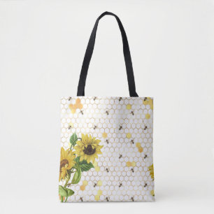 Sonnenblumen und Biene Tasche