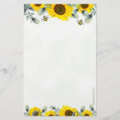 Sonnenblumen und Bienen Babydusche schätzen Preiss (Rückseite)