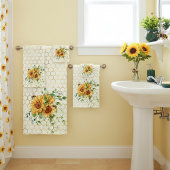 Sonnenblumen und Bienen Badhandtuch Set