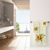 Sonnenblumen und Bienen Badhandtuch Set