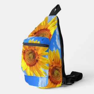 Sonnenblumen und Bienen Crossbody Bag