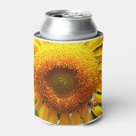 Sonnenblumen und Bienen Dosenkühler (Kanne Vorderseite)