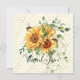 Sonnenblumen und Bienen Feiertagskarte