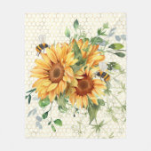 Sonnenblumen und Bienen Fleecedecke (Vorderseite)