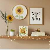 Sonnenblumen und Bienen Fotoplatte