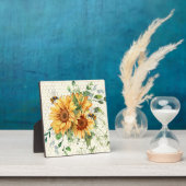 Sonnenblumen und Bienen Fotoplatte (InSitu)