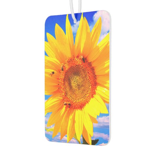 Sonnenblumen und Bienen Fresheners Autolufterfrischer (Links)