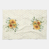 Sonnenblumen und Bienen Geschirrtuch (Horizontal)