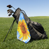 Sonnenblumen und Bienen Golf Handtuch (Gras)