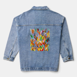 Sonnenblumen und Bienen  Jeansjacke