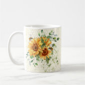 Sonnenblumen und Bienen Kaffeetasse (Links)