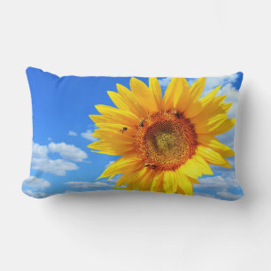 Sonnenblumen und Bienen Kissen